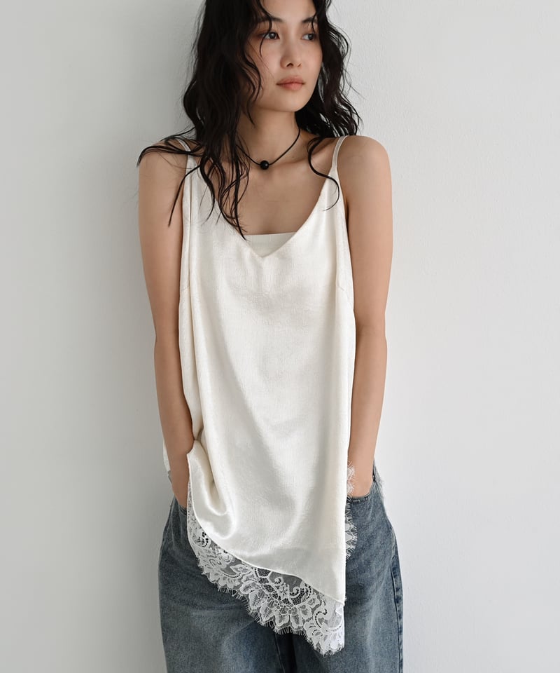Satin Lace Camisole Tops np-t1911-506 | cizatto