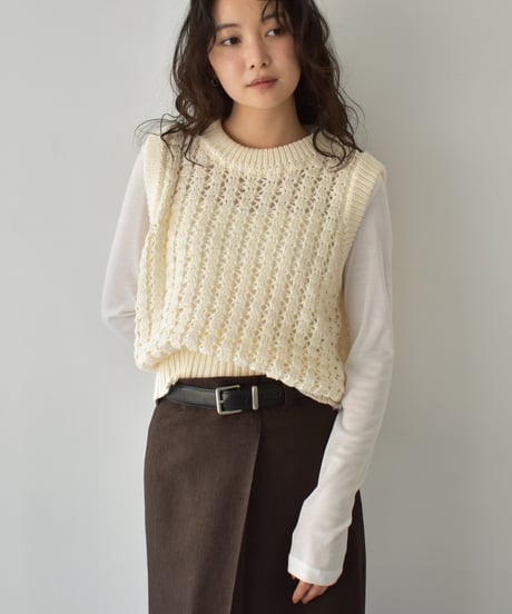 Lace Line Knit Vest t1911-495