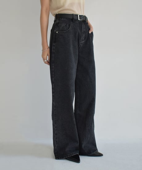 Wide Straight Black Denim bo2000-138