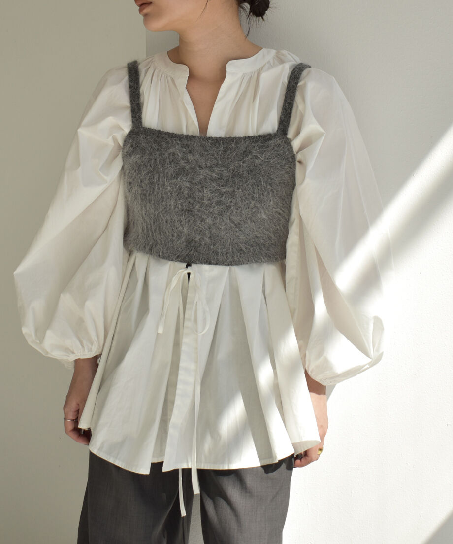 Angora Shaggy Knit Bustier t1911-229 | cizatto