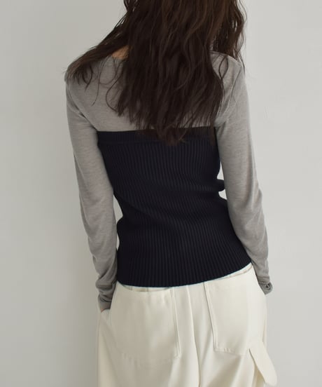Rib Knit Baretop t1911-375