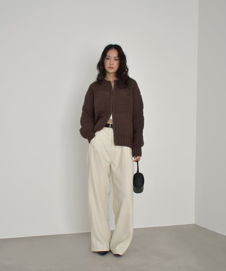 Wool Tuck Wide Pants bo2000-183