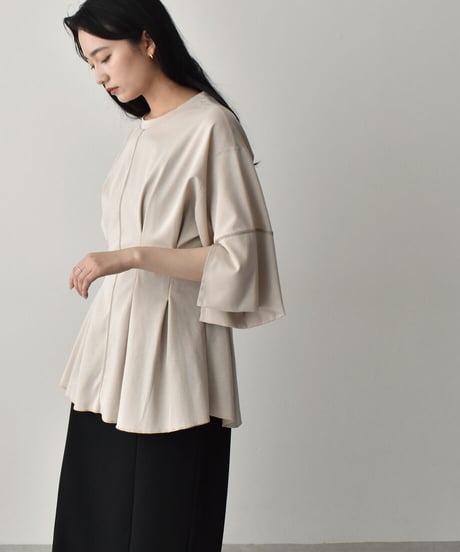 Arm Slit Waistshape Tops t1911-113