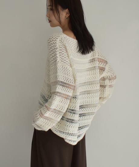 Spangle Mesh Panel Knit t1911-329