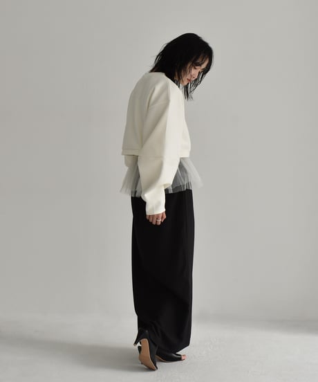 Tulle Hem Sweat Pullover t1911-255