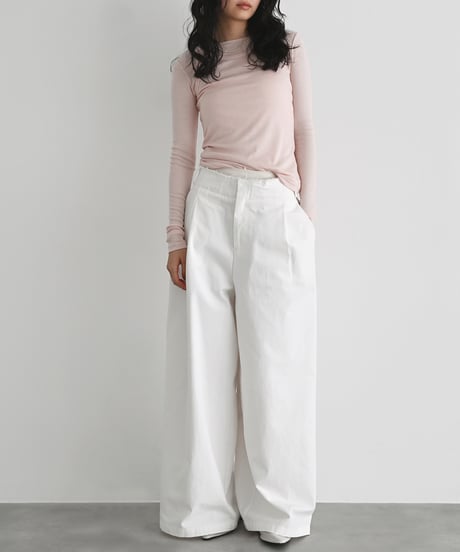 Cotton Tuck Wide Pants bo2000-188