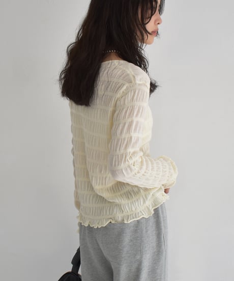 Shirring Knit Cardigan t1911-463