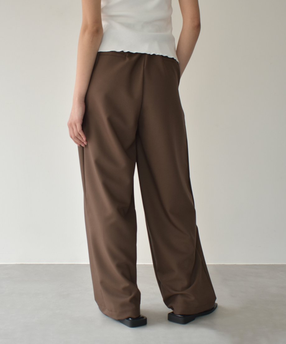 パンツ Double Waist Asymmetry Tuck Pants WOOL FLANNEL HOUNDSTOOTH FEMALE PT DOUBLE TUCK WIDE PANTS(XS