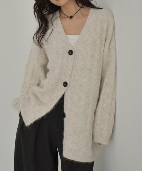 Plaid Pattern Knit Cardigan t1911-477