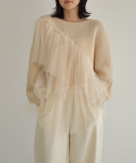 Tulle Design Knit Tops t1911-251