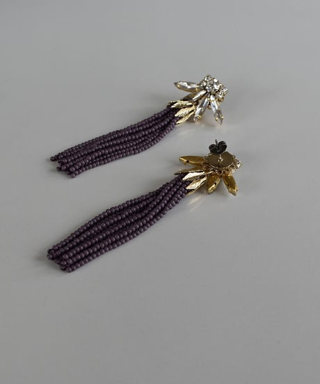 Crystal Beads Tassel Pierce/Earring a2020-02