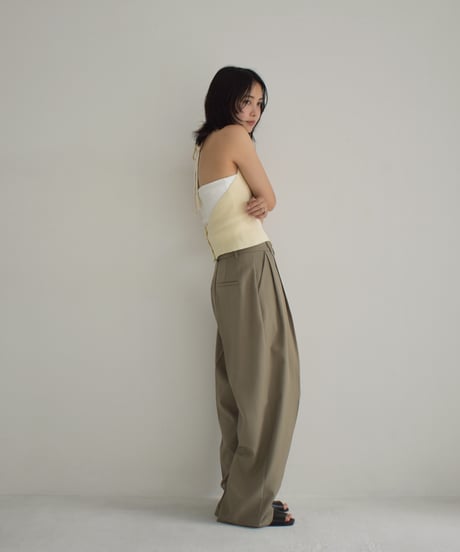 Halterneck Ribbon Knit Tops t1911-283