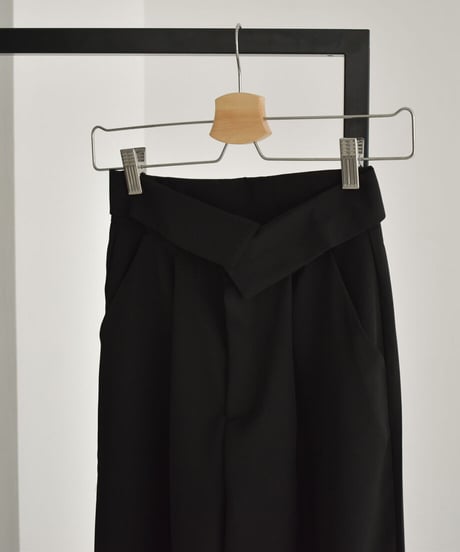 Highwaist Tuck Pants（Black）【セットアップ着用可能】 bo2000-83