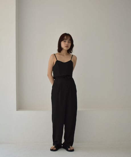 Highwaist Tuck Pants（Black）【セットアップ着用可能】 bo2000-83