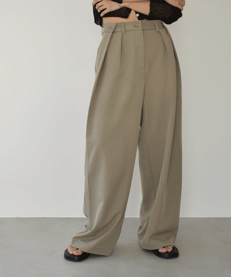 Deep Tuck Semiwide Pants bo2000-158