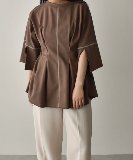 Arm Slit Waistshape Tops t1911-113