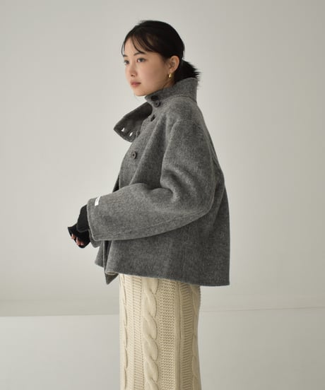 Wool Stand Collar Short Coat