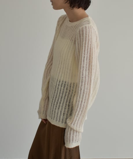 Wool Sheer Stripe Kit Tops t1911-459
