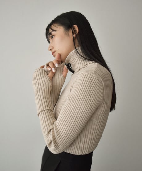 Fingerhole Turtle Neck Knit t1911-155