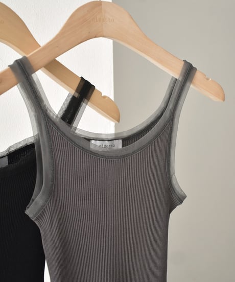 Tulle Piping Tank Top t1911-418