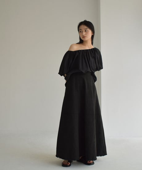 Cottonlinen Jacquard Flare Skirt【セットアップ着用可能】 bo2000-91