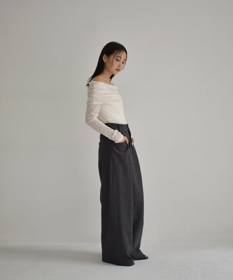 Sheer Velor Offshoulder Tops t1911-312