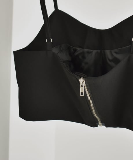 Back Zip Camisole（Black）【セットアップ着用可能】 t1911-181
