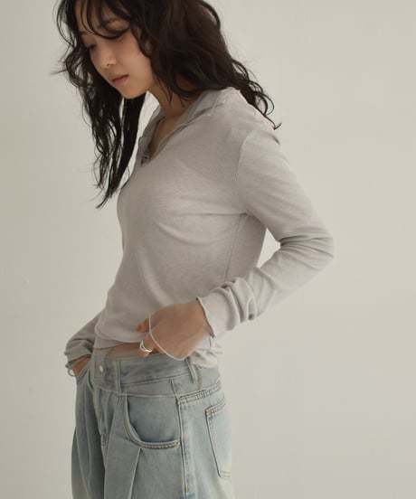 Tulle Layered Rib Tops t1911-438
