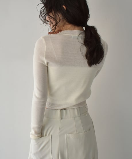 Sheer Rib Knit Cardigan t1911-494