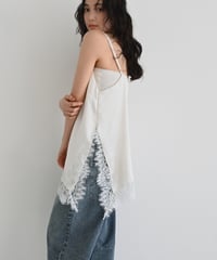 【Pre Order】Ecruのみ 6月下旬～7月上旬入荷分 予約販売 Satin Lace Camisole Tops t1911-506