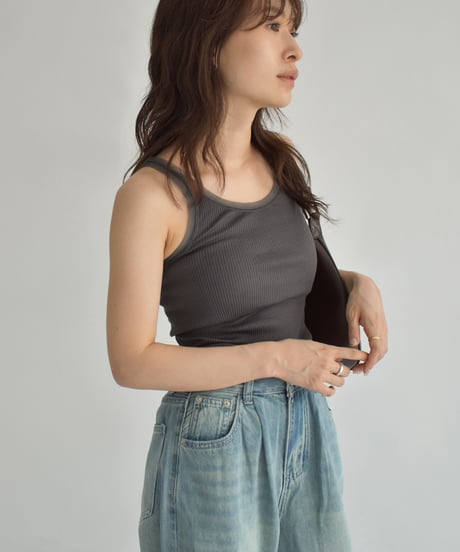 Tulle Piping Tank Top t1911-418