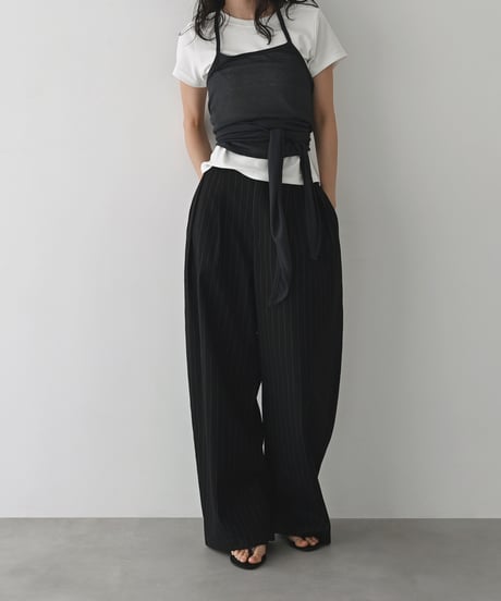 Stripe Cocoon Pants（Black）bo2000-194