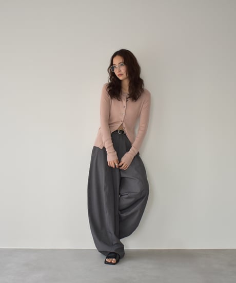 Crew Neck Rib Kint Cardigan t1911-350
