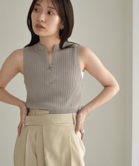 Half Zip Nosleeve Knit Tops t1911-289