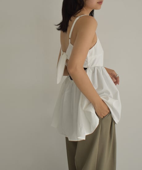 Back Ribbon Peplum Camisole t1911-299