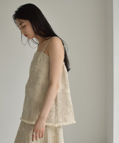 Cottonlinen Jacquard Camisole【セットアップ着用可能】 t1911-203