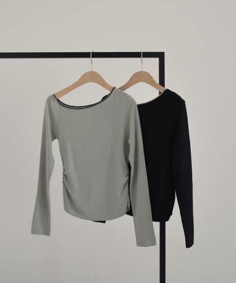 Bicolor One Shoulder Tops t1911-452