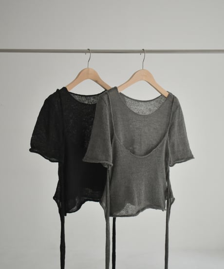Layered Halfsleeve Sheer Knit t1911-435