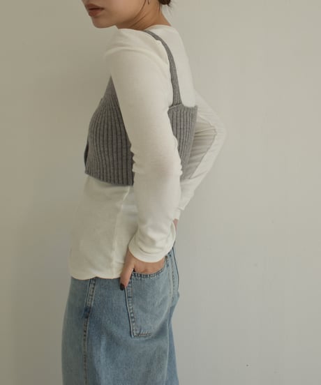 Button Design Knit Bustier t1911-230