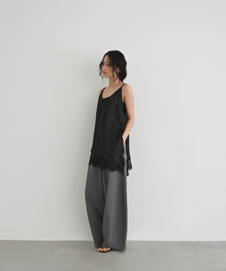 【Pre Order】Ecruのみ 7月下旬入荷分 予約販売  Satin Lace Camisole Tops t1911-506