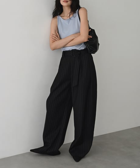 Stripe Cocoon Pants（Black）bo2000-194