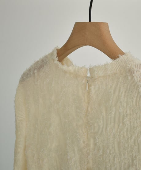 Sheer Flower Jacquard Tops t1911-179