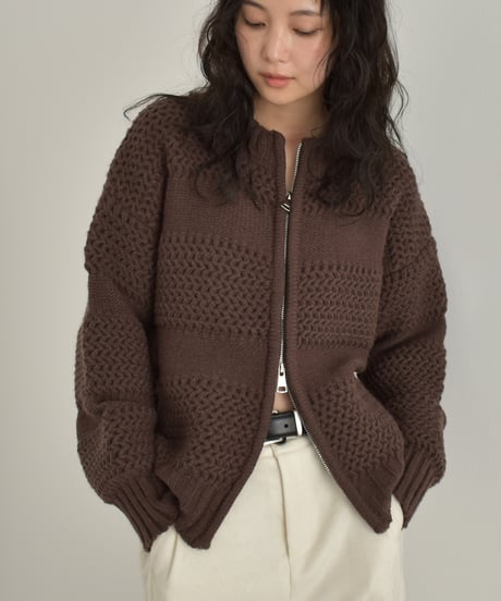 Front Zip Knit Cardigan t1911-492