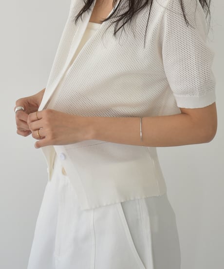 Half Sleeve Mesh Knit Cardigan t1911-387