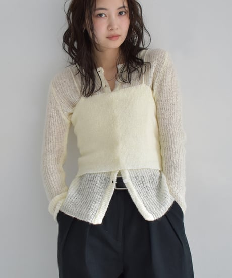 2piece Sheer Knit Cardigan t1911-344