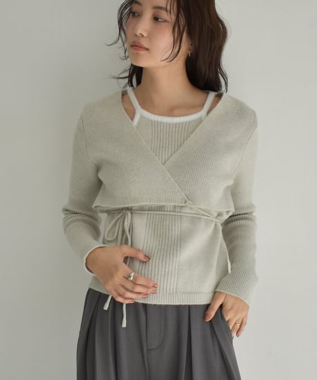 Layered Cachecoeur Kint Tops t1911-346
