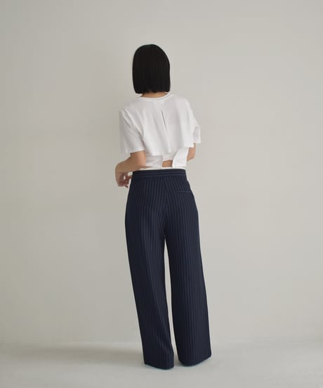 Double Waist Stripe Tuck Pants bo2000-116