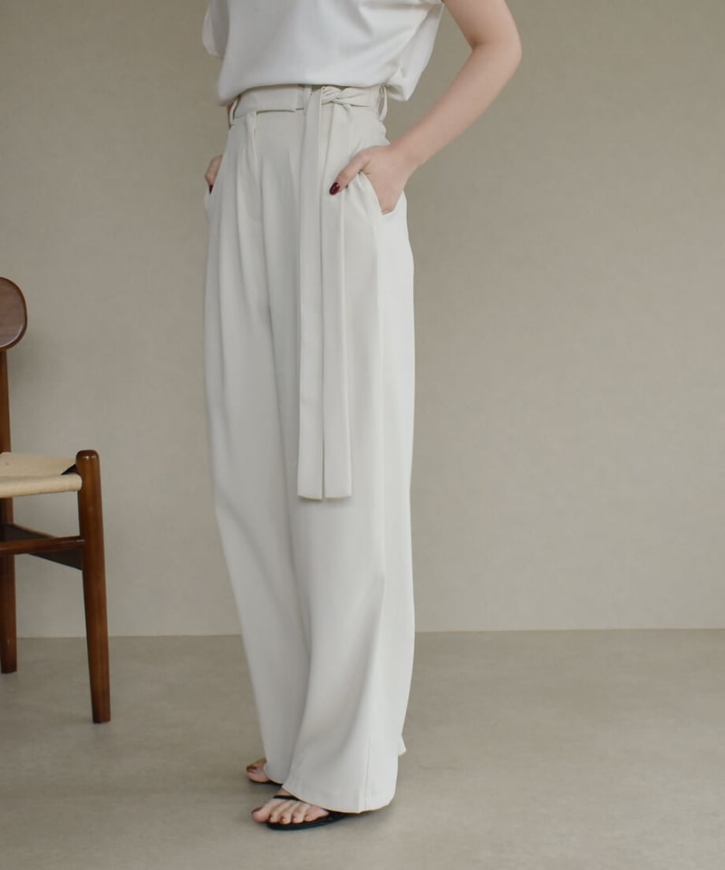 Side Ribbon Pants（Ecru） | cizatto
