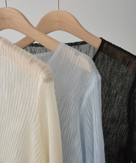 Sheer Rib Knit Cardigan t1911-386