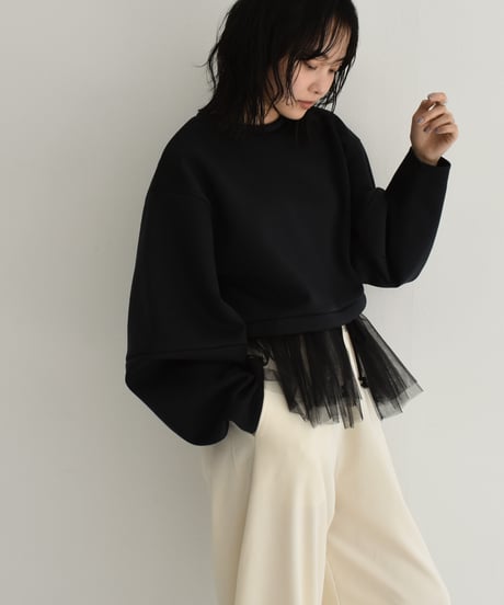 Tulle Hem Sweat Pullover t1911-255
